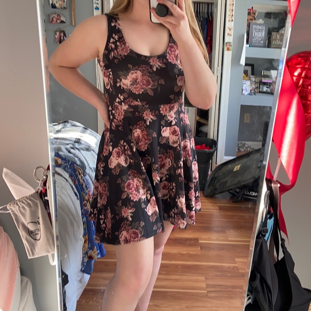 Black and Rose Good Floral Dress